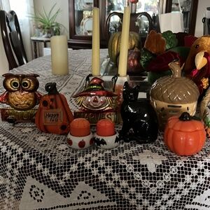 Assorted fall Halloween thanksgiving decorations